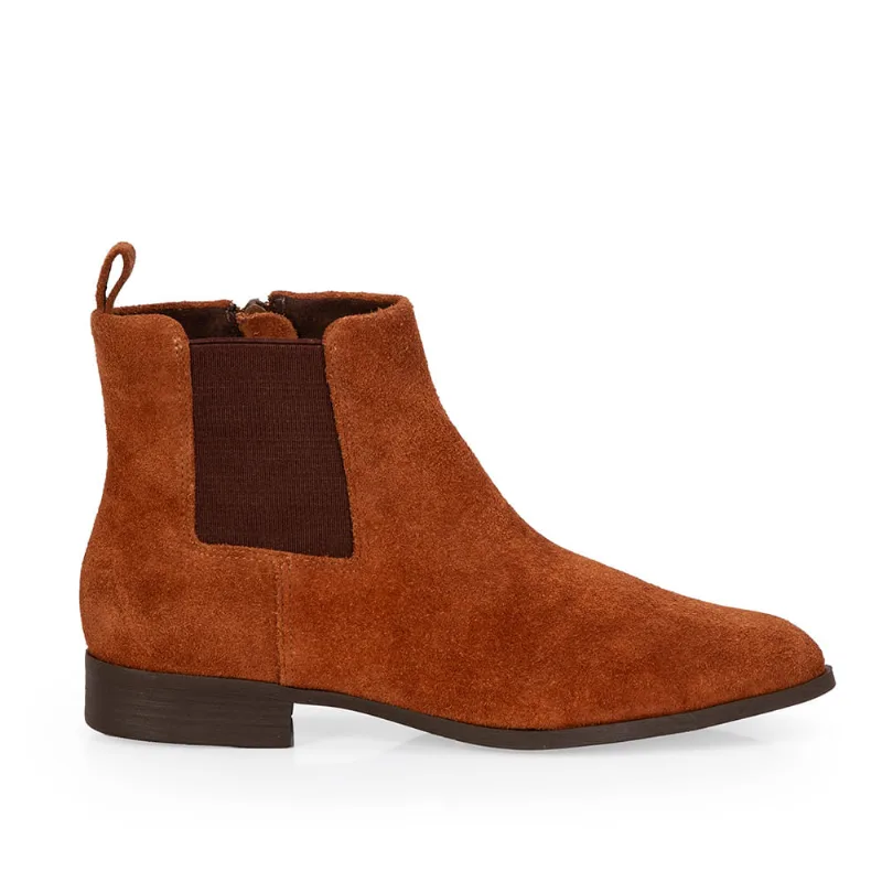 Bota Couro Camurça Marrom Mogno 36