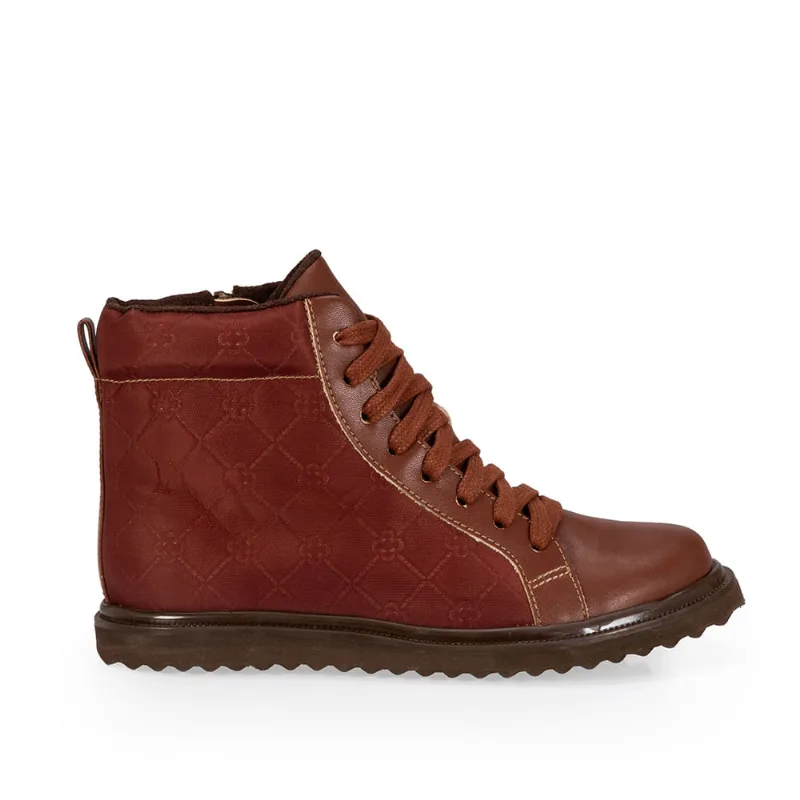 Bota Infantil Marrom Mogno Nylon 29 - CAPODARTE