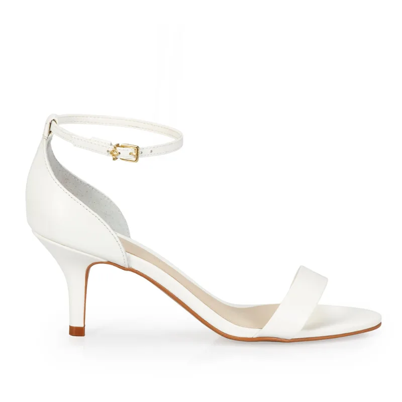 Sandália Salto Alto Couro Nobile Branco 36