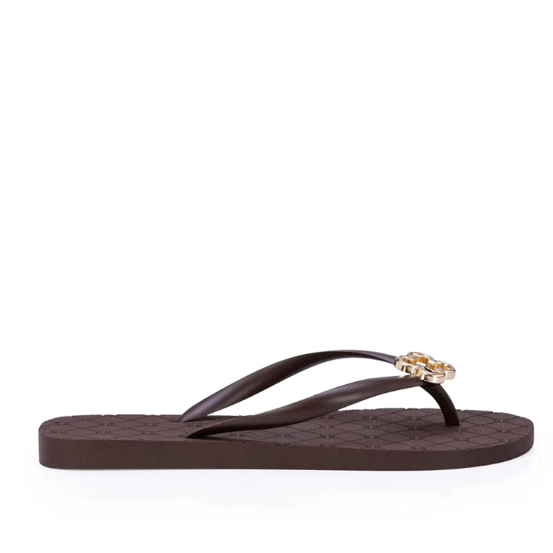 Chinelo De Dedo Marrom Injetado Logo Trevo 39.40