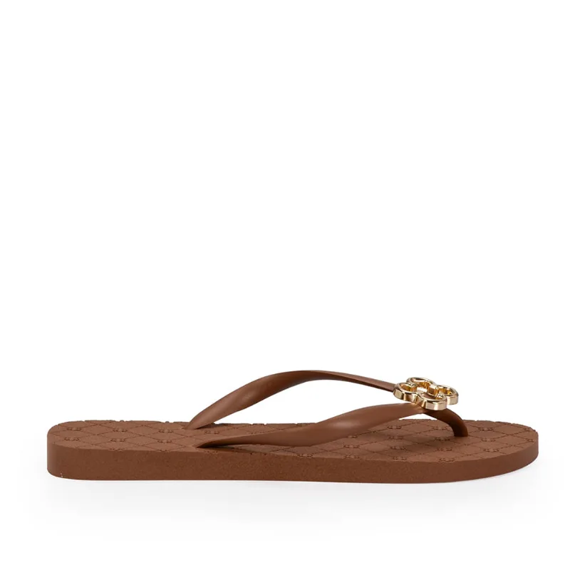 Chinelo De Dedo Marrom Mogno Bico Redondo 39.40