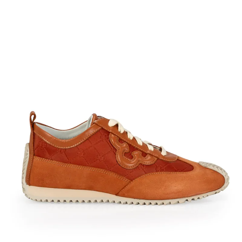 Tênis Couro Sneakers Amarração Caramelo Camel 35 - CAPODARTE