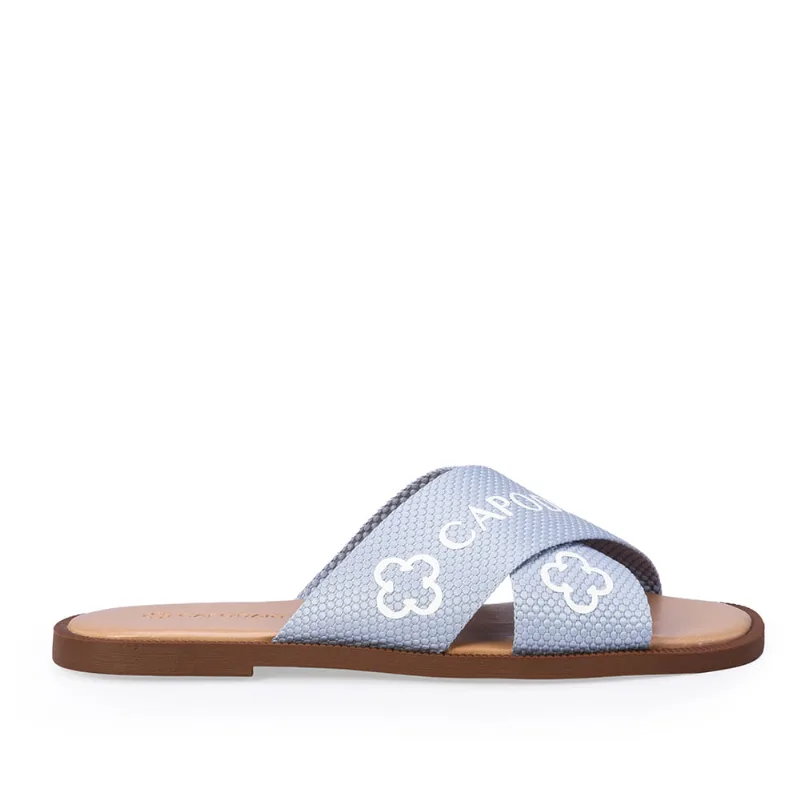 Chinelo Rasteiro Azul Turmalina Gorgurão 38