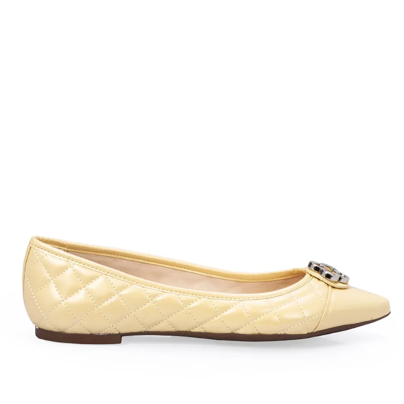 Sapatilha Catherine Bico Fino Couro Creme Brulle 37