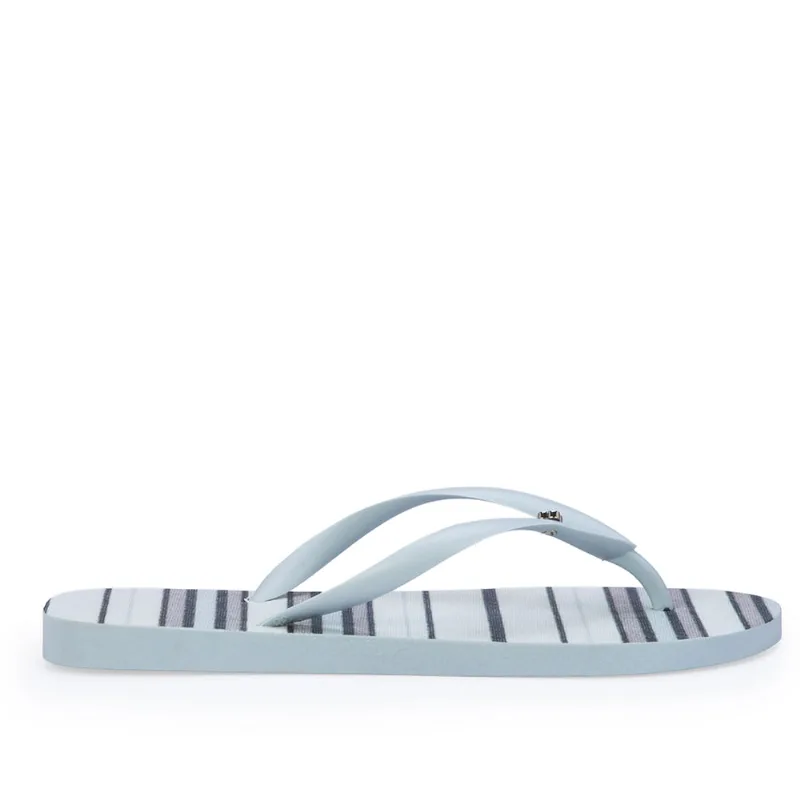 Chinelo De Dedo Azul Turmalina Com Listras 39.40