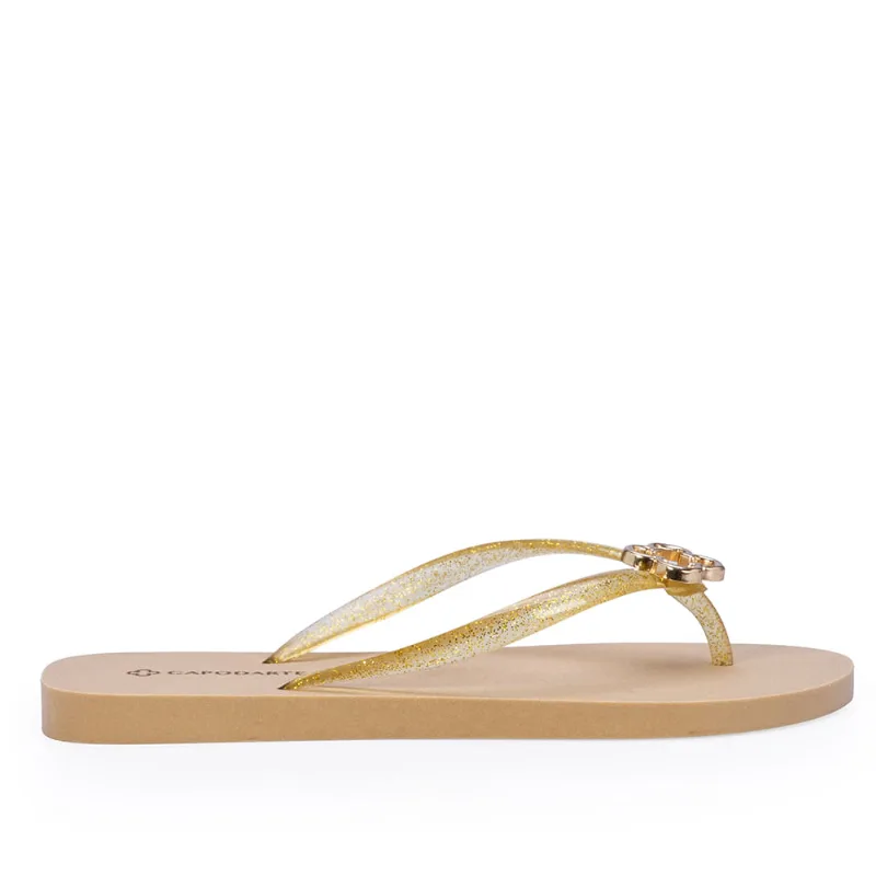 Chinelo De Dedo Dourado Glitter 37.38