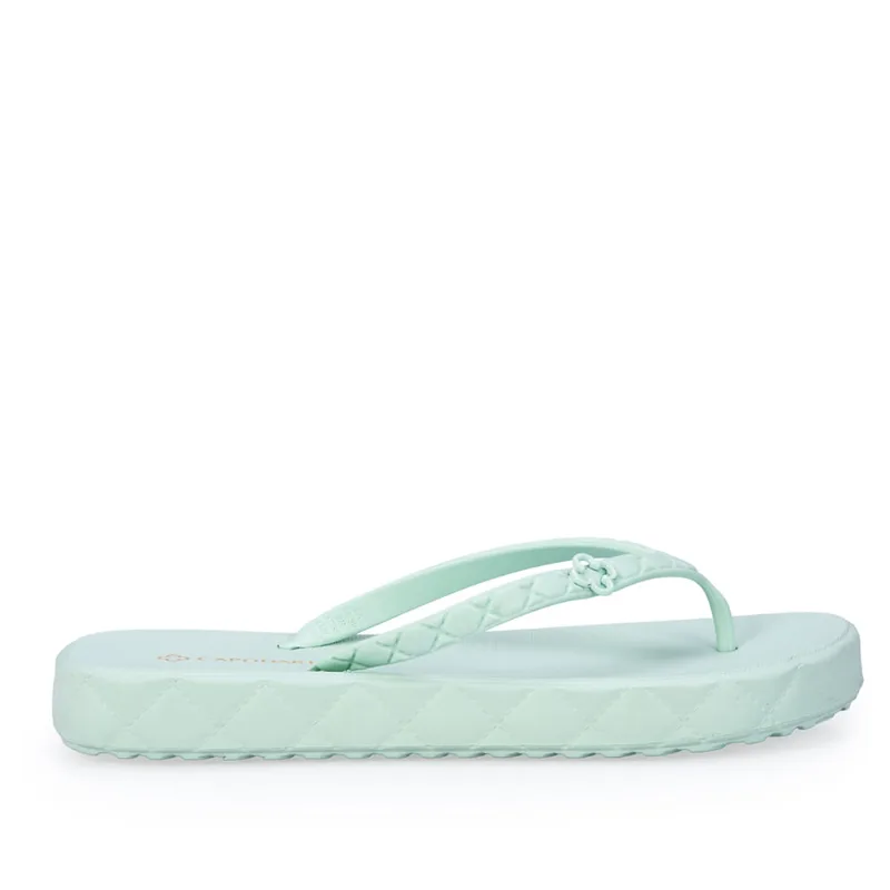 Chinelo De Dedo Plataforma Verde Matcha Matelassê 33.34