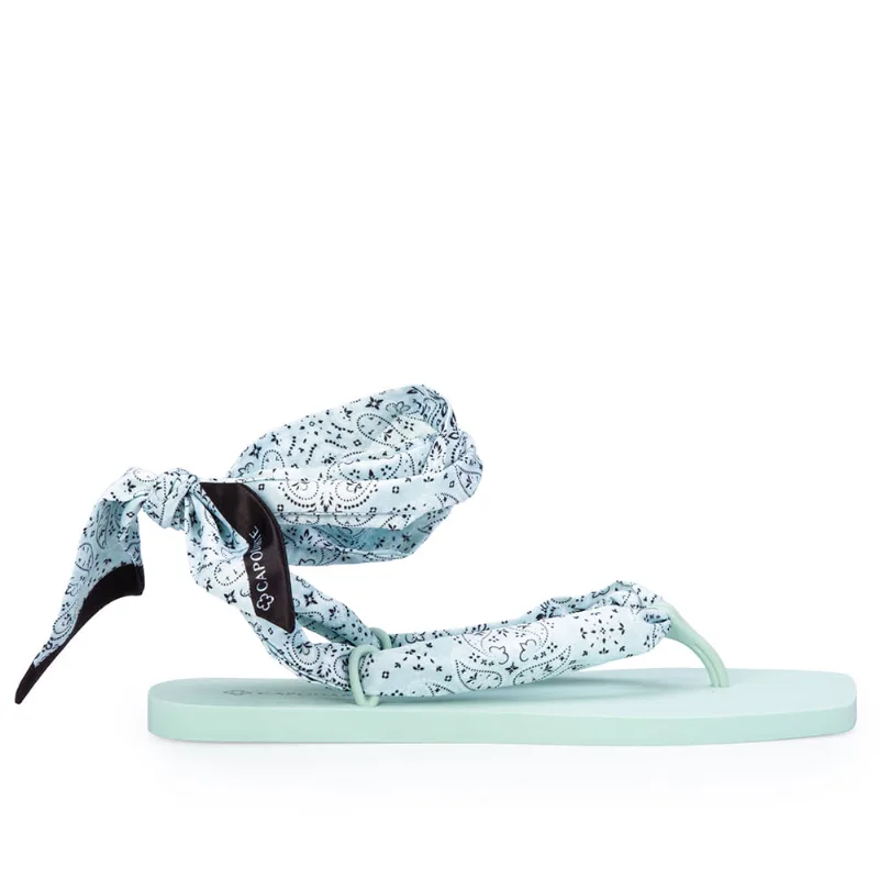 Chinelo De Dedo Lenço Estampa Paisley Verde 35.36