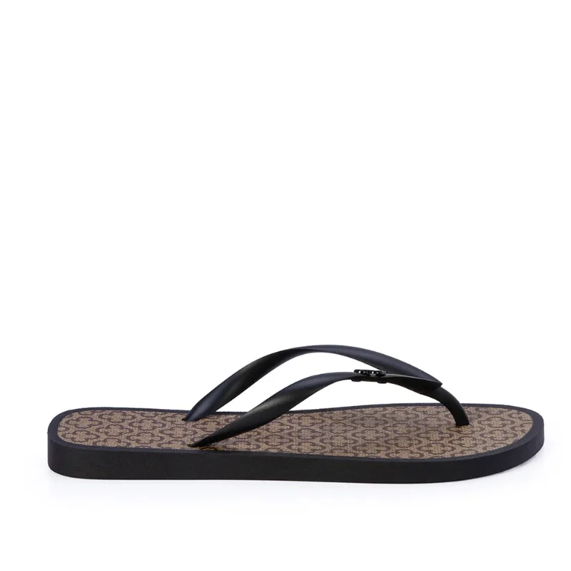 Chinelo de Dedo Preto Monograma Bege 35.36