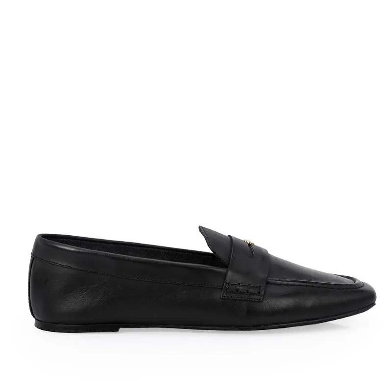 Loafer Mocassim Couro Bico Quadrado Preto 37