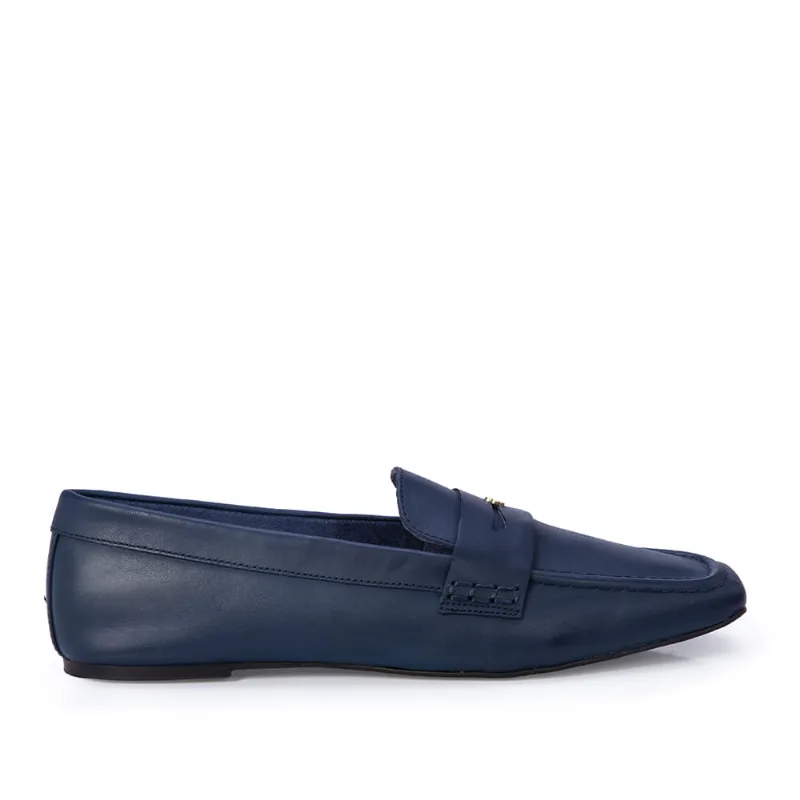Loafer Mocassim Couro Marinho Azzurro 33