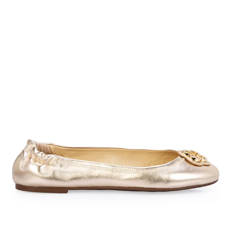 Sapatilha Ballerina Couro Dourada Catherine 37