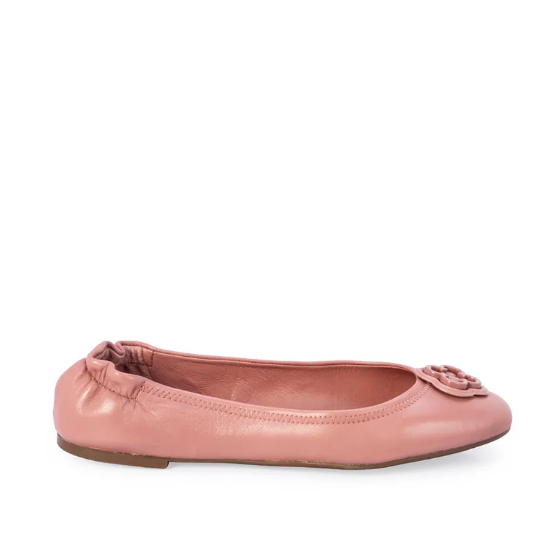 Sapatilha Ballerina Couro Rosa Malva Catherine 35