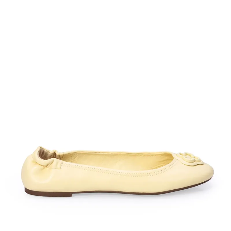 Sapatilha Ballerina Couro Creme Brulle Catherine 36