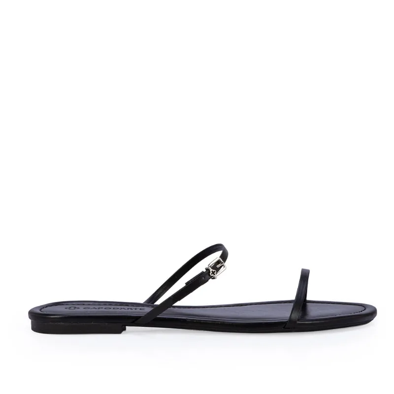 Chinelo Rasteiro De Couro Preto 40 - CAPODARTE