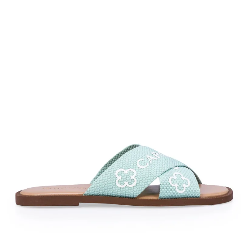 Chinelo Rasteiro Verde Matcha Gorgurão 40