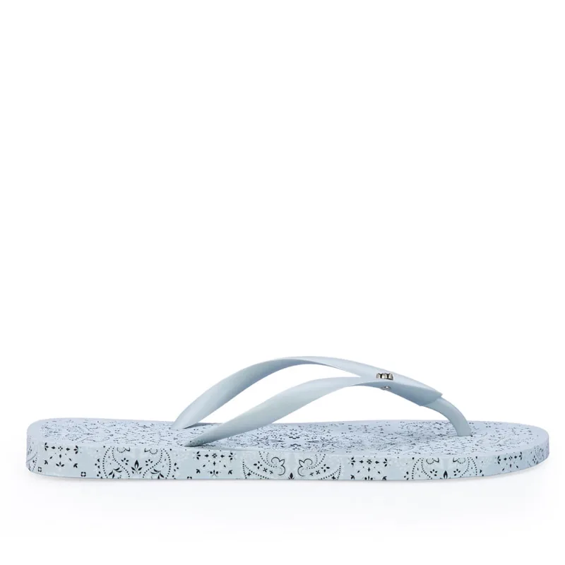 Chinelo De Dedo Estampa Paisley Azul Turmalina 39.40