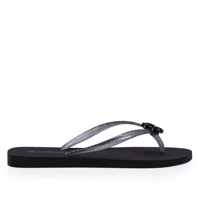 Chinelo De Dedo Preto Glitter 37.38