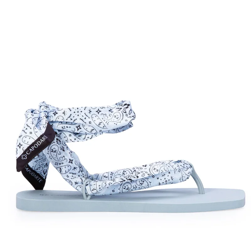 Chinelo De Dedo Lenço Estampa Paisley Azul 37.38