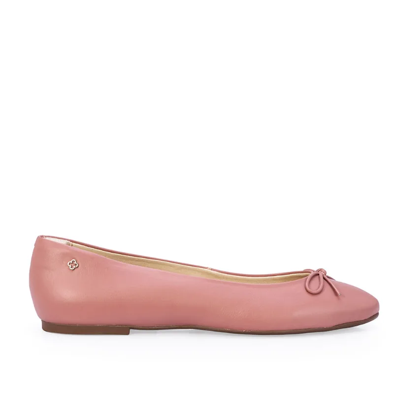 Sapatilha Couro Laço Rosa Malva 39