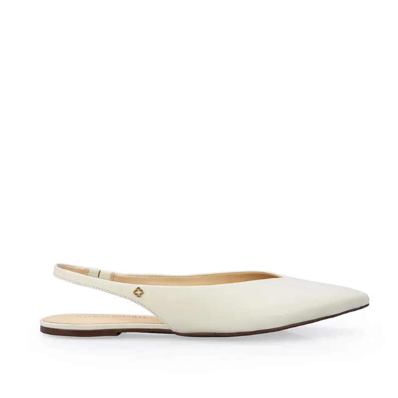 Sapatilha Slingback Couro Branca Duna 38