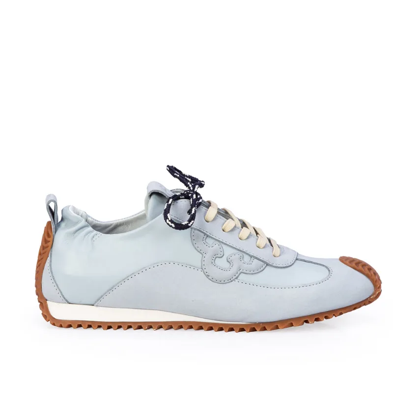 Tênis Sneakers Couro Amarração Azul 34