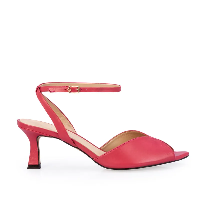 Sandália Salto Baixo Couro Rosa Magnólia 39