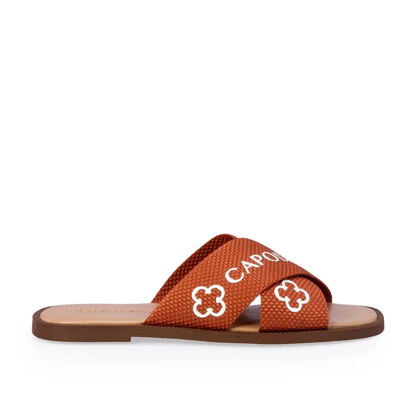 Chinelo Rasteiro Caramelo Gorgurão 34