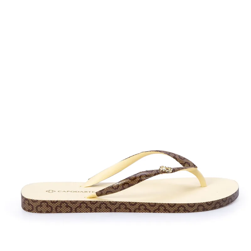 Chinelo de Dedo Creme Brulle Tiras Monograma 35.36