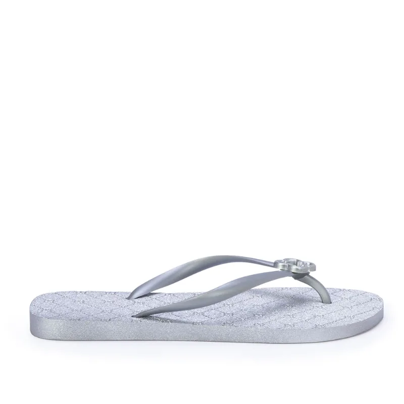 Chinelo De Dedo Prata Perolado Monograma 37.38 - CAPODARTE