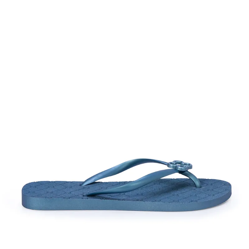 Chinelo de Dedo Monograma Bico Quadrado Azul Perolado 35.36