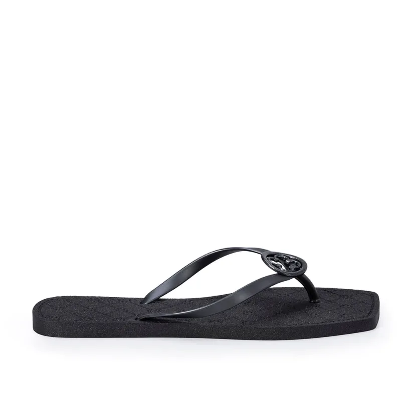 Chinelo de Dedo Bico Quadrado Preto Monograma 35.36
