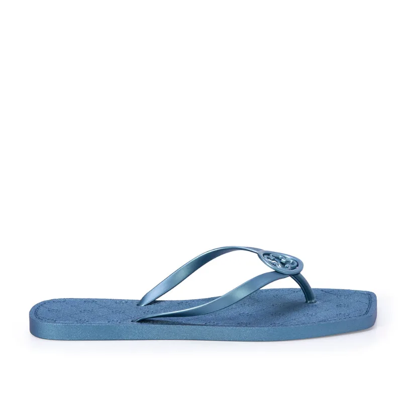 Chinelo de Dedo Bico Quadrado Azul Monograma 37.38