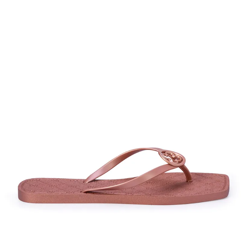 Chinelo de Dedo Monograma Bico Quadrado Rosa Malva 37.38