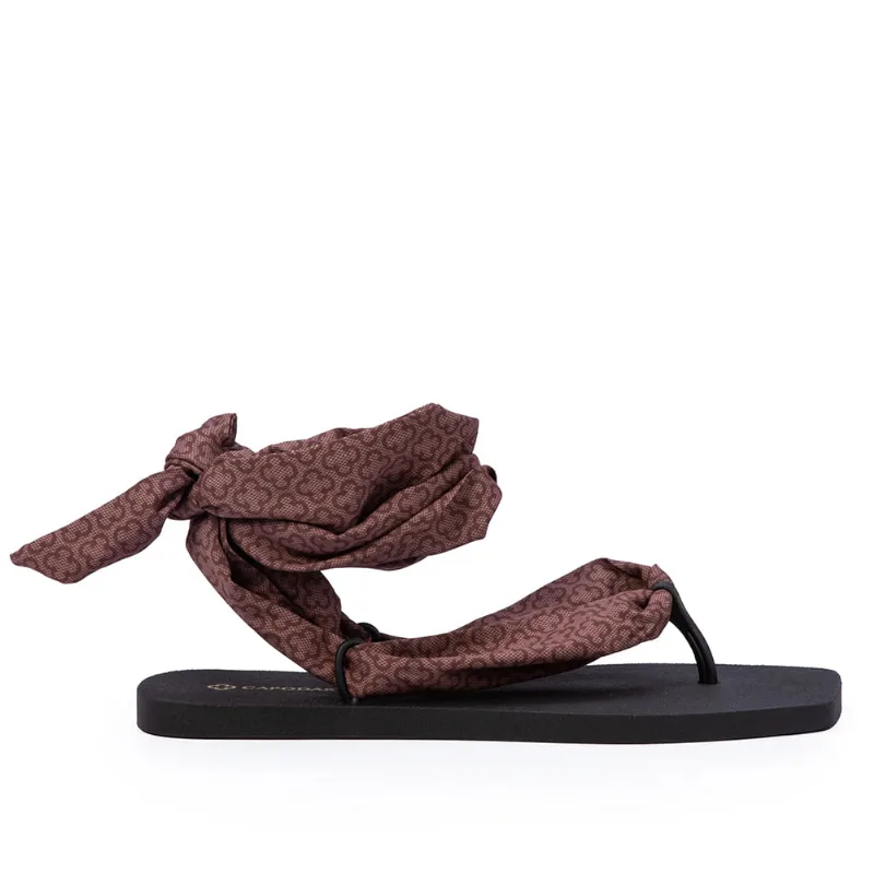 Chinelo Preto Com Lenço De Amarração Monograma 35.36