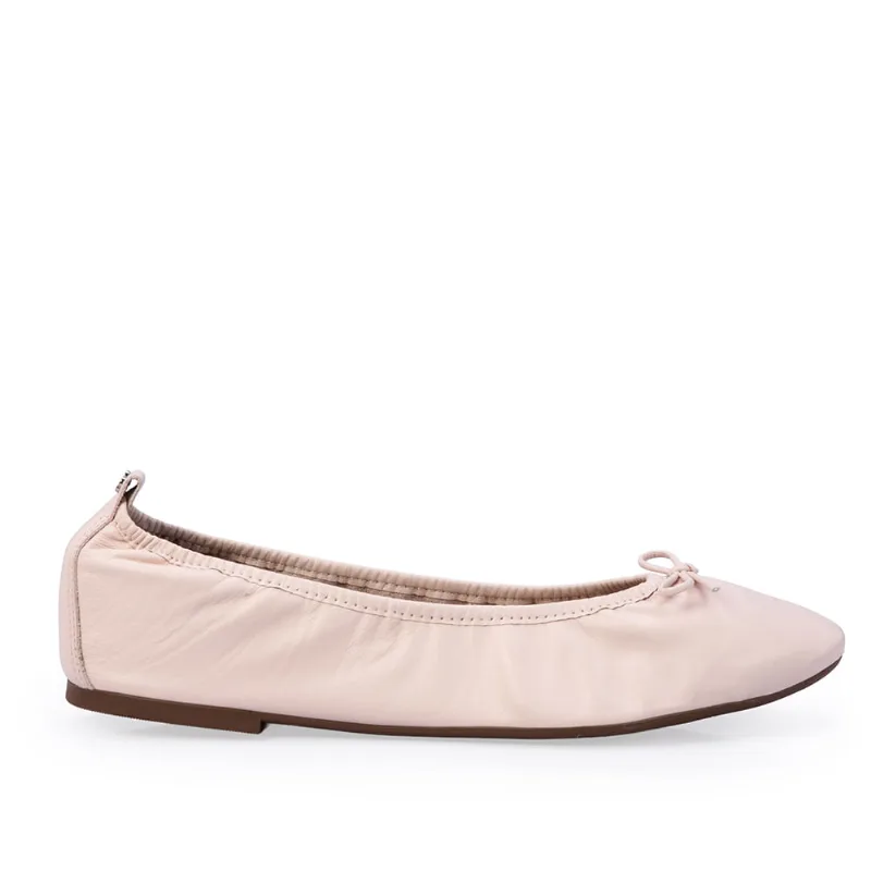 Sapatilha Couro Laço Rosa Peônia 35