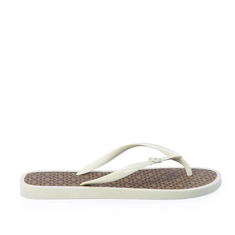 Chinelo de Dedo Duna Peônia Monograma Bege 35.36