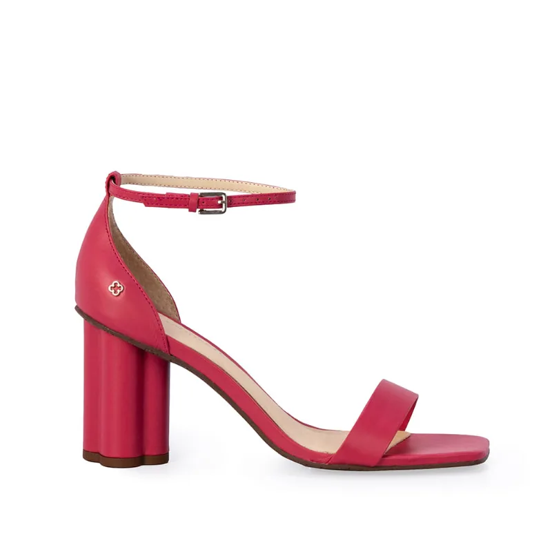 Sandália Salto Alto Couro Rosa Magnólia 36