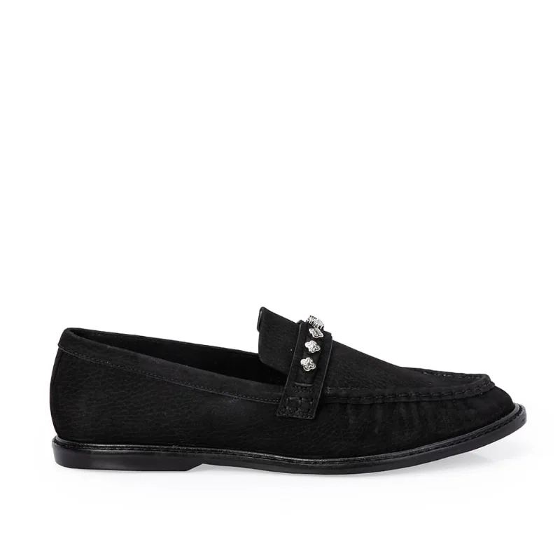 Loafer Mocassim Couro Nobuck Preto 33
