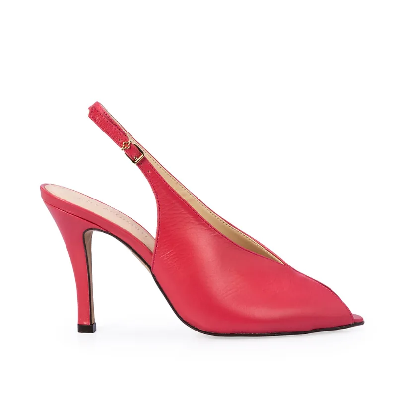 Sandália Slingback Couro Rosa Magnólia 38