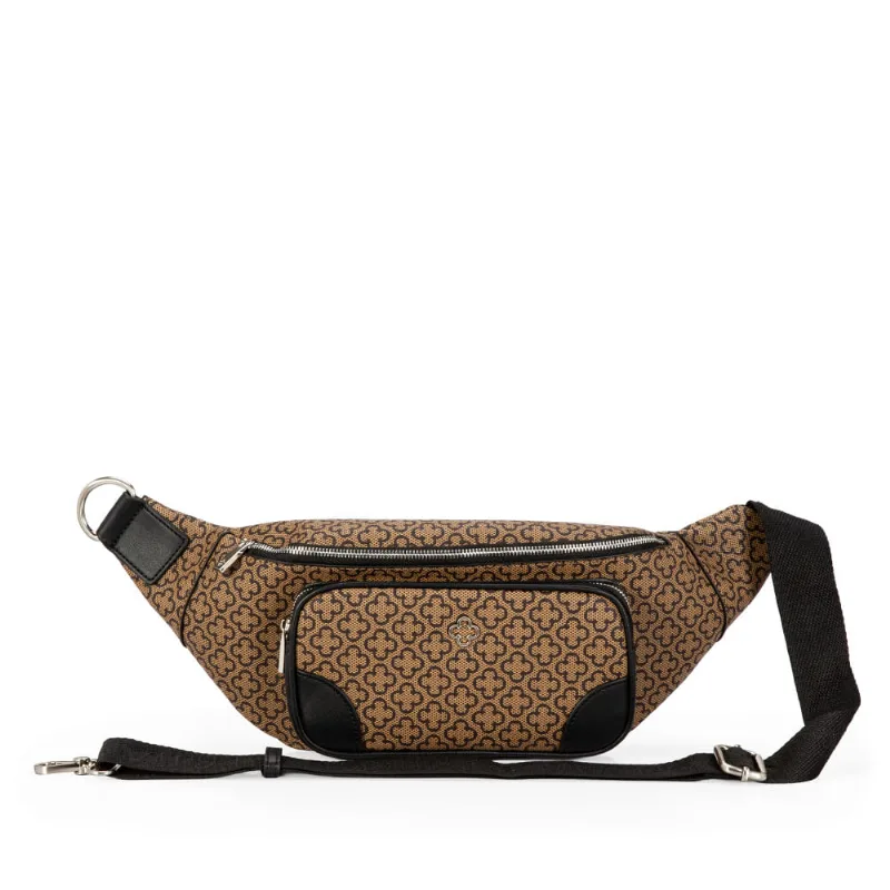 Bolsa Monograma Shoulder Alça Gorgurão Bege