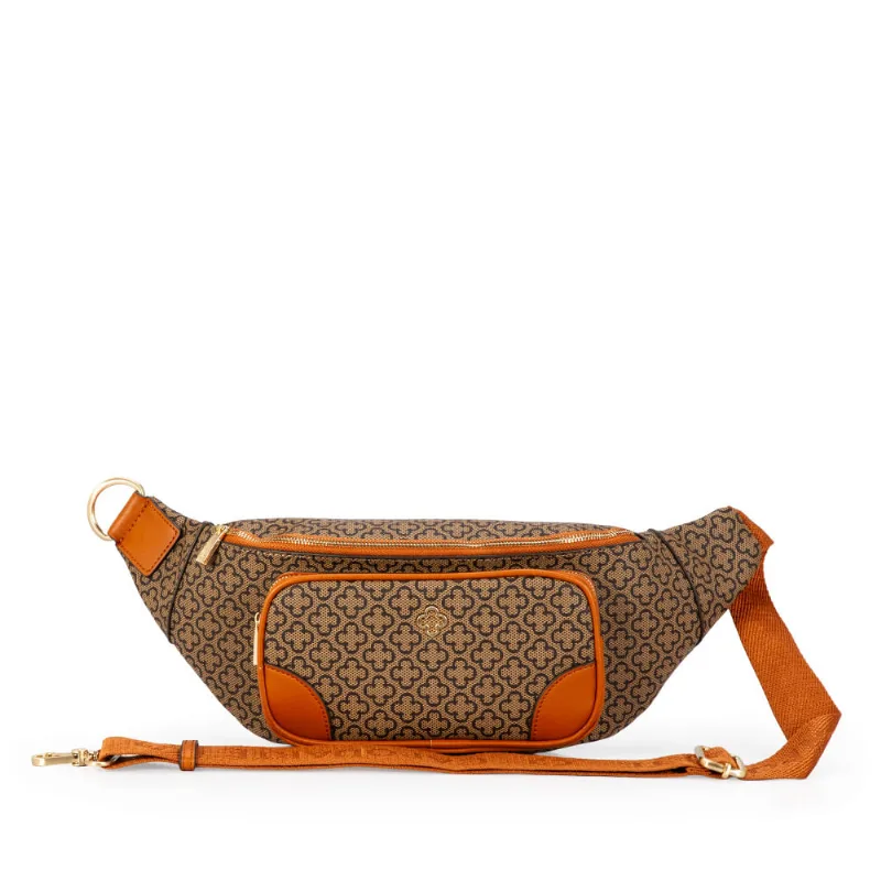 Bolsa Monograma Shoulder Alça Gorgurão Caramelo