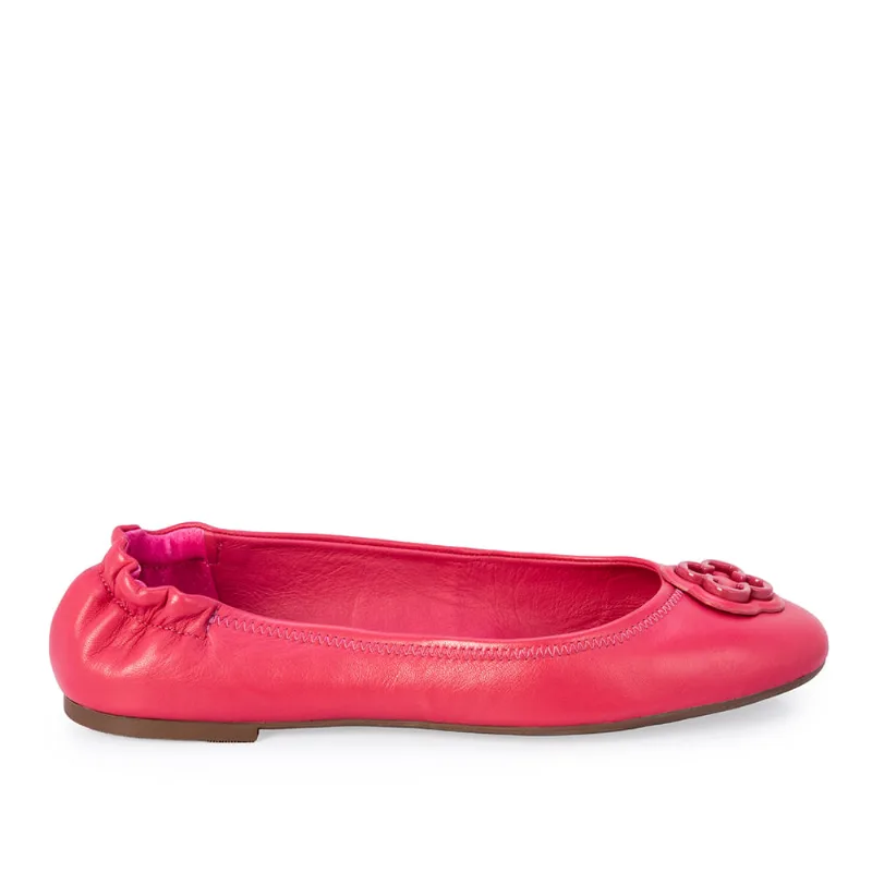 Sapatilha Ballerina Couro Rosa Magnólia Catherine 40