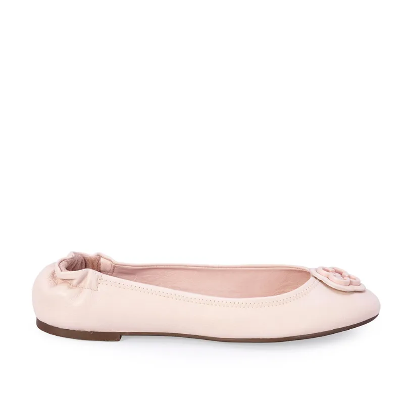 Sapatilha Ballerina Couro Rosa Peônia Catherine 36