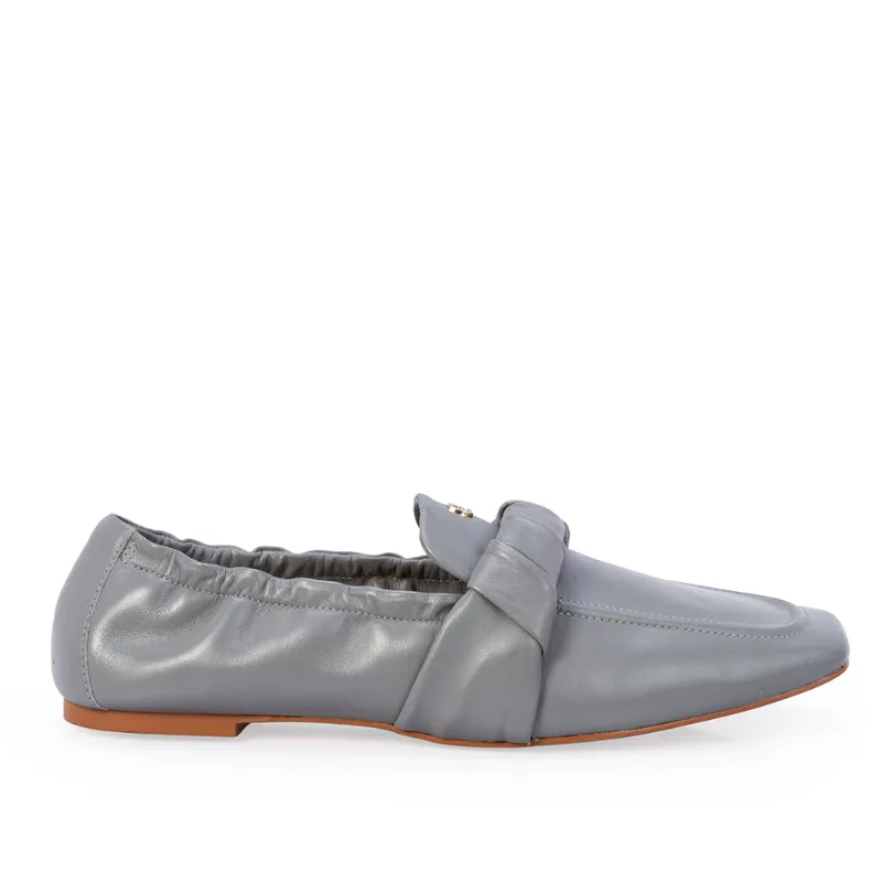Loafer Mocassim Couro Cinza Carbono Elástico 38 - CAPODARTE