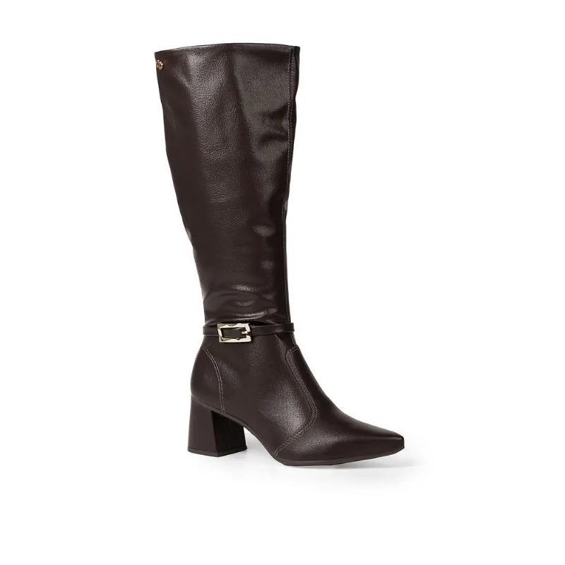 Bota Dakota Cano Longo Feminina Café Salto Bloco 38