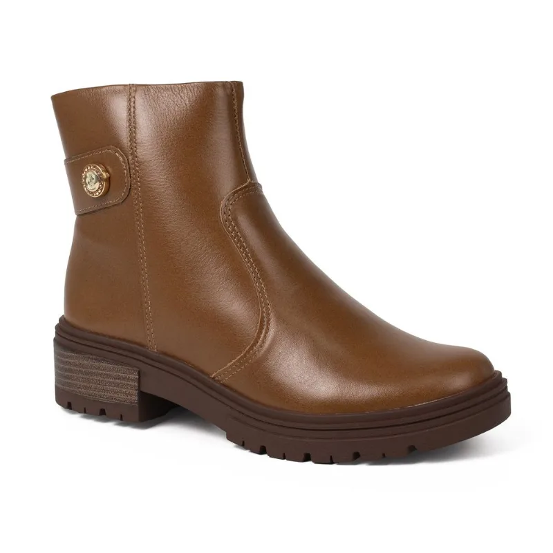 Bota Dakota Feminina Cano Curto Couro Legítimo Castanho 39