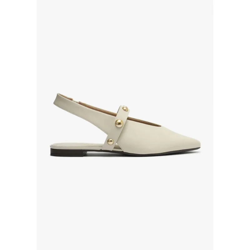 Sapatilha Slingback Tachas - Creme 035