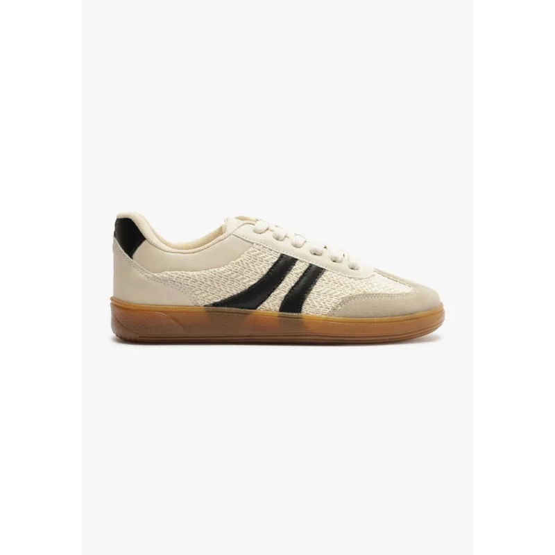 Tênis Feminino Casual Recortes - Bege 036