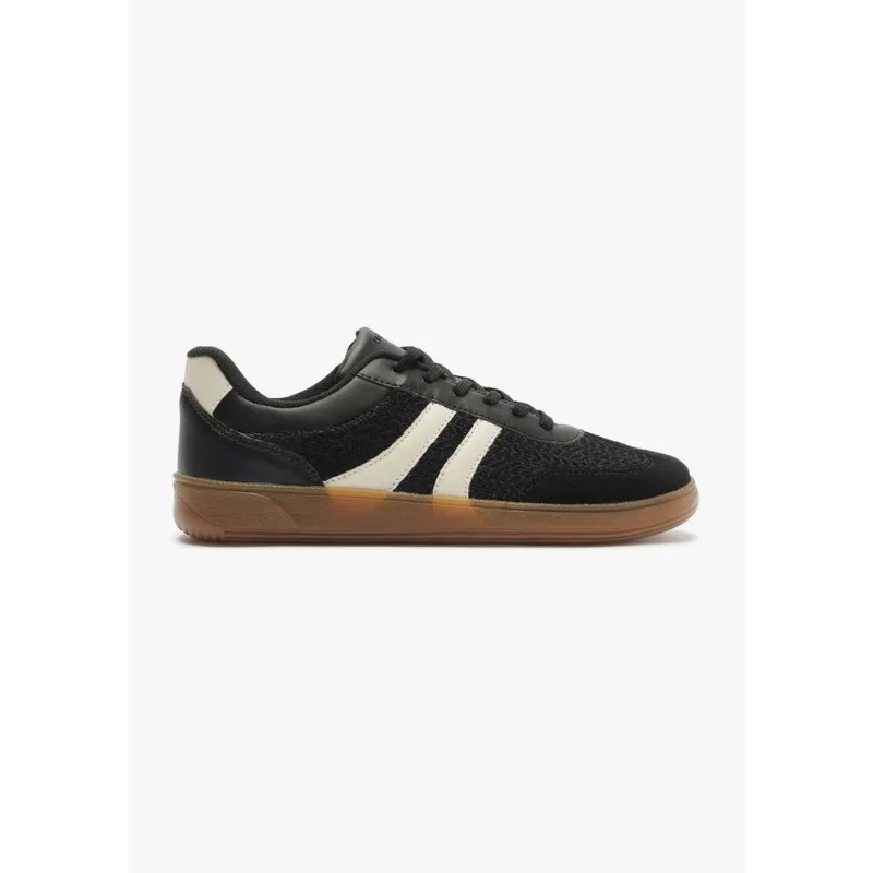 Tênis Feminino Casual Recortes - Preto 040